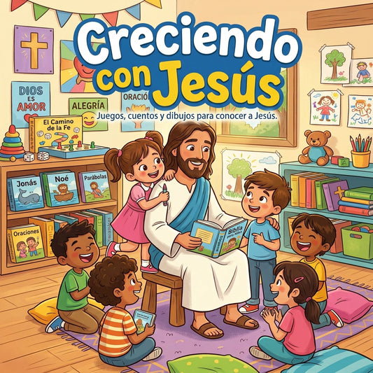 Creciendo con Jesús: Actividades, juegos, cuentos y dibujos para conocer a Jesús.